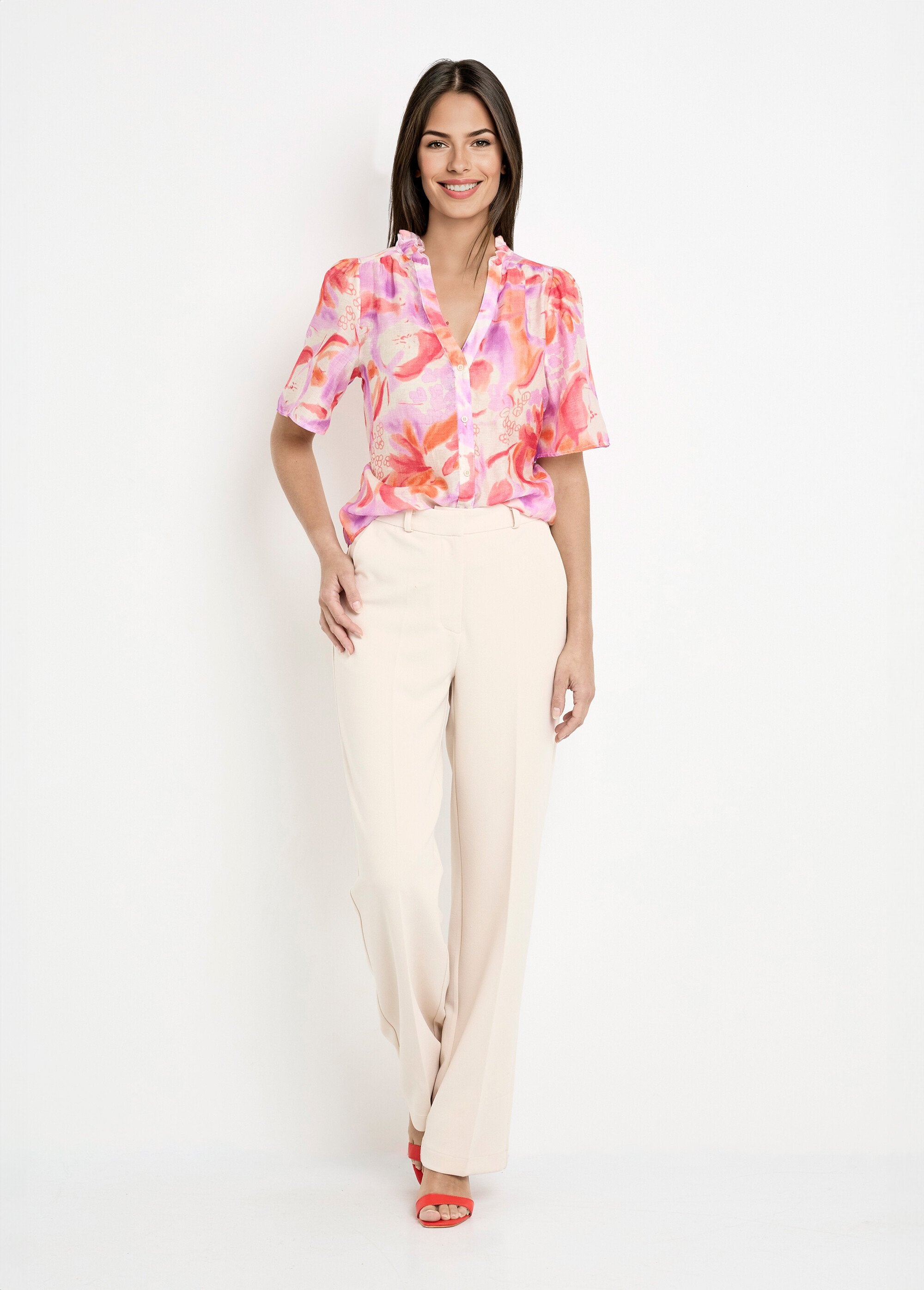 Blusa_de_voile_de_lino_con_estampado_artístico_Naranja_y_parma_SF1_slim