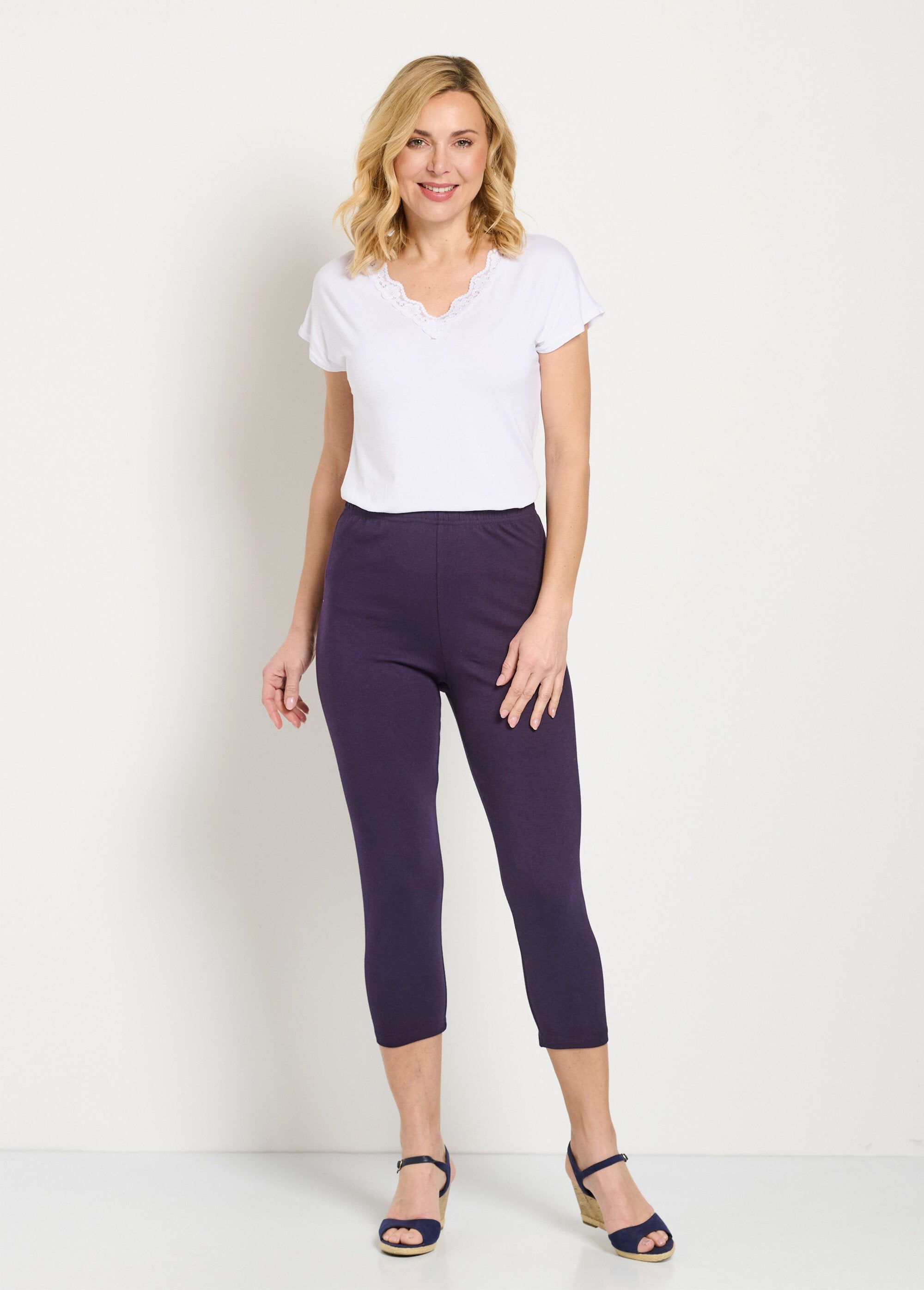 Leggings_cortos_con_cinturilla_elástica_en_algodón_ciruela_simple_SF1_slim
