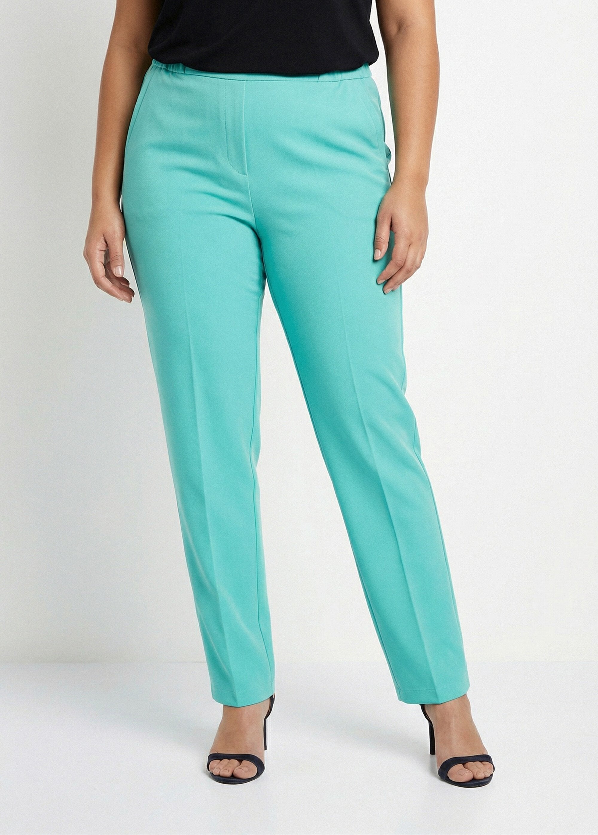 Pantalón_recto_con_cintura_semielástica_Verde_FA1_curvy