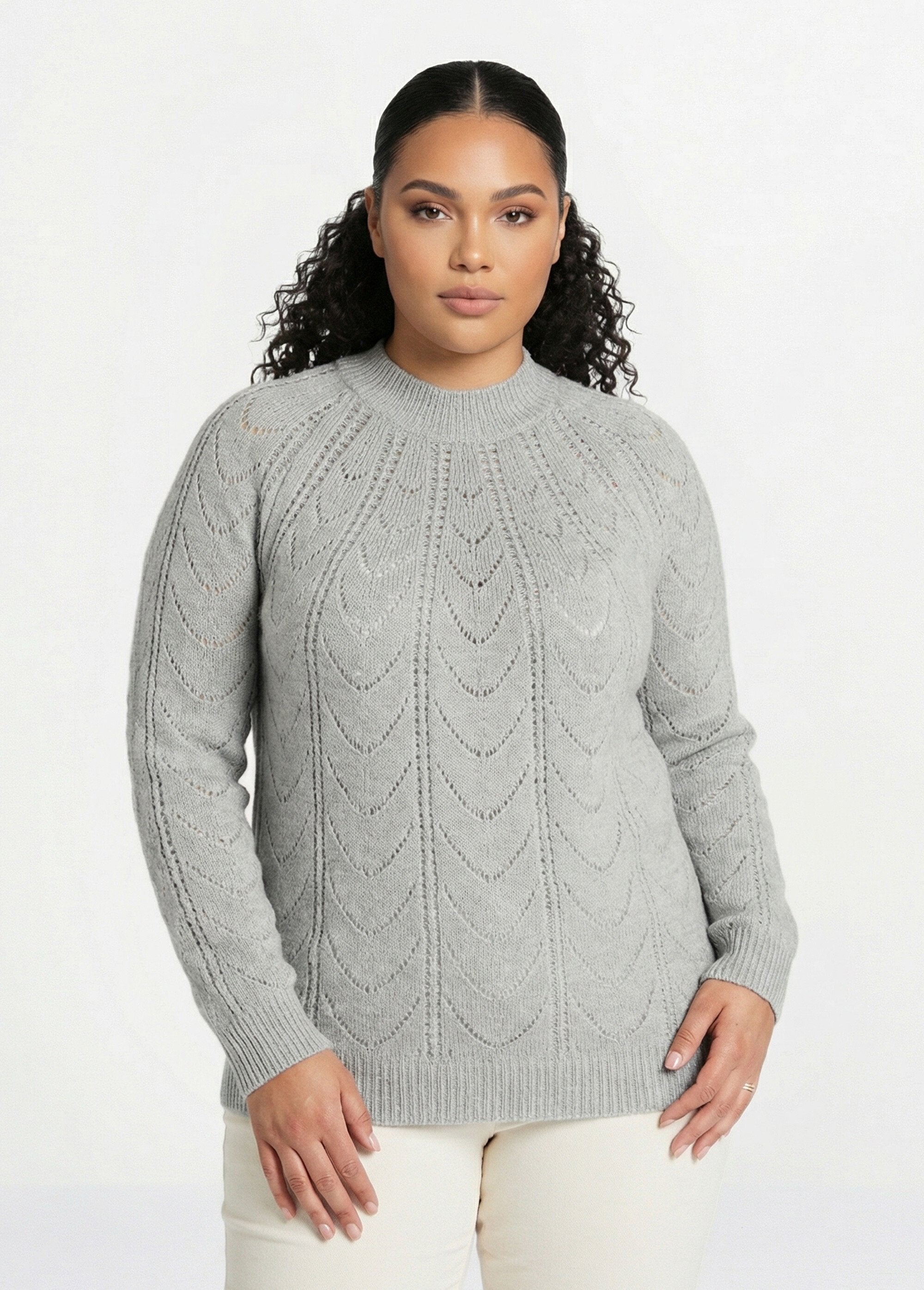 Jersey_punto_jaspeado_calado_cuello_redondo_Gris_jaspeado_FA1_curvy
