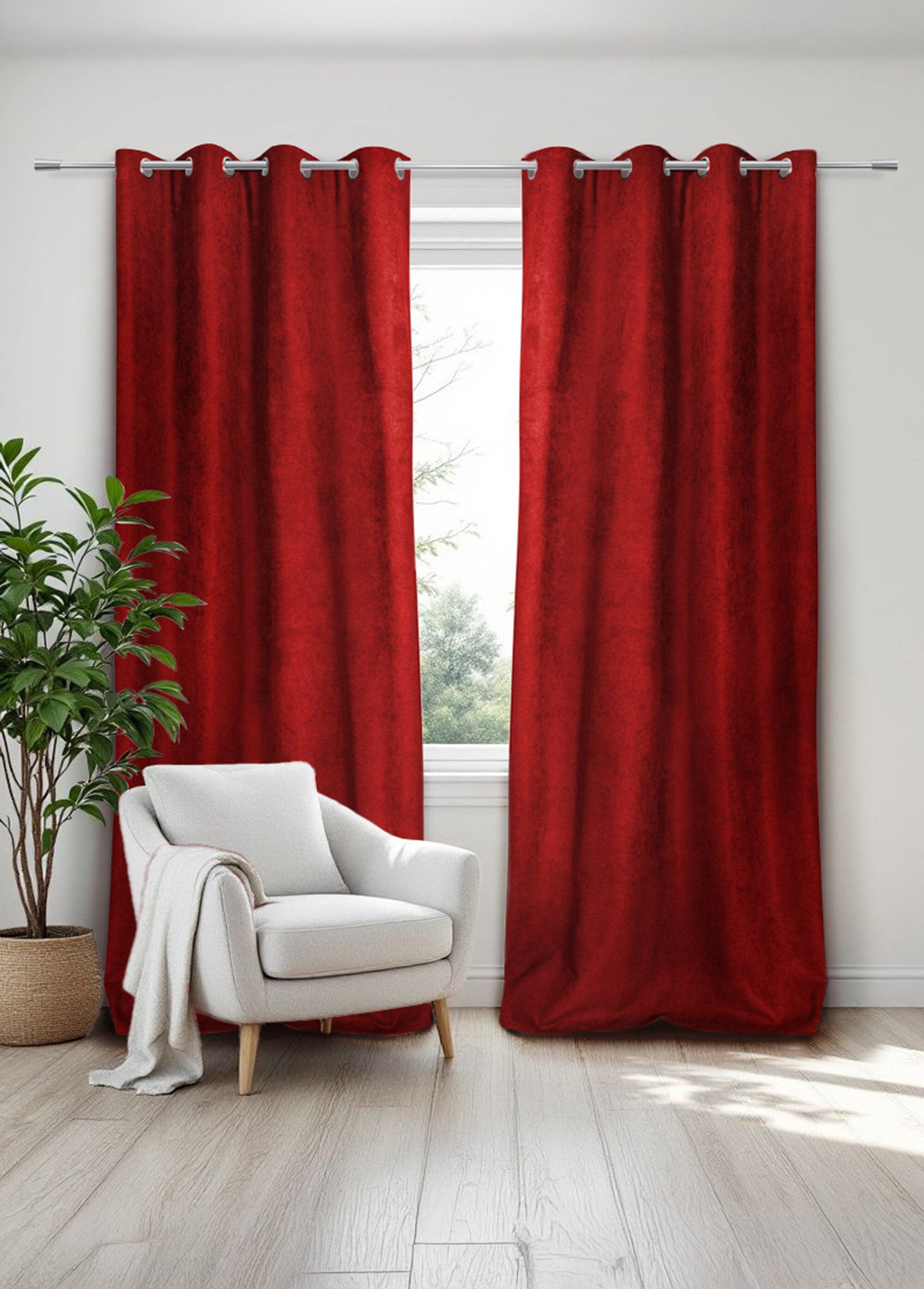 Rideau_thermique_occultant_tissage_jacquard_finition_oeillets_Rouge_SF1_slim