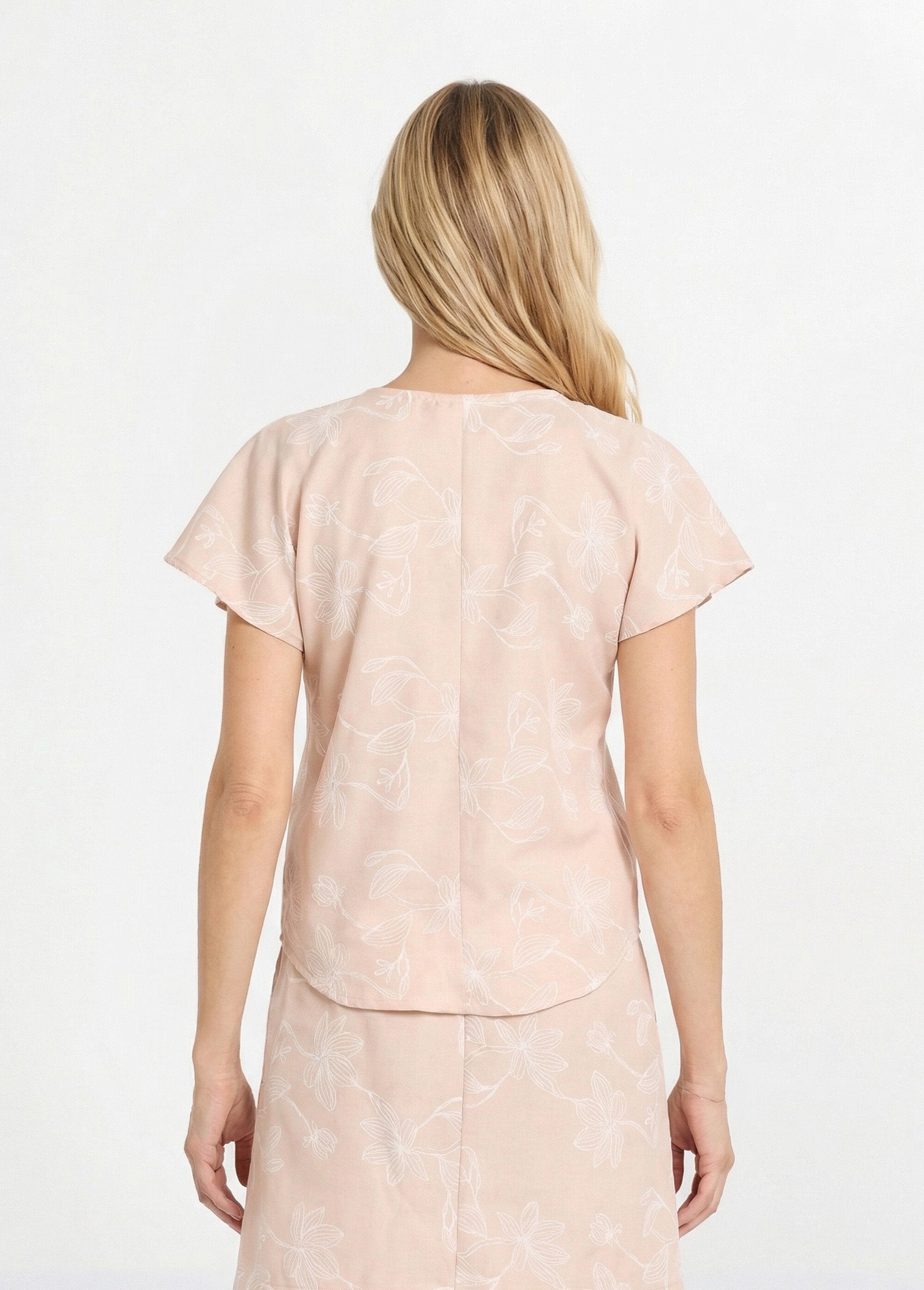 Tunique_sérigraphies_fleurs,_à_nouer_Beige_DO1_slim