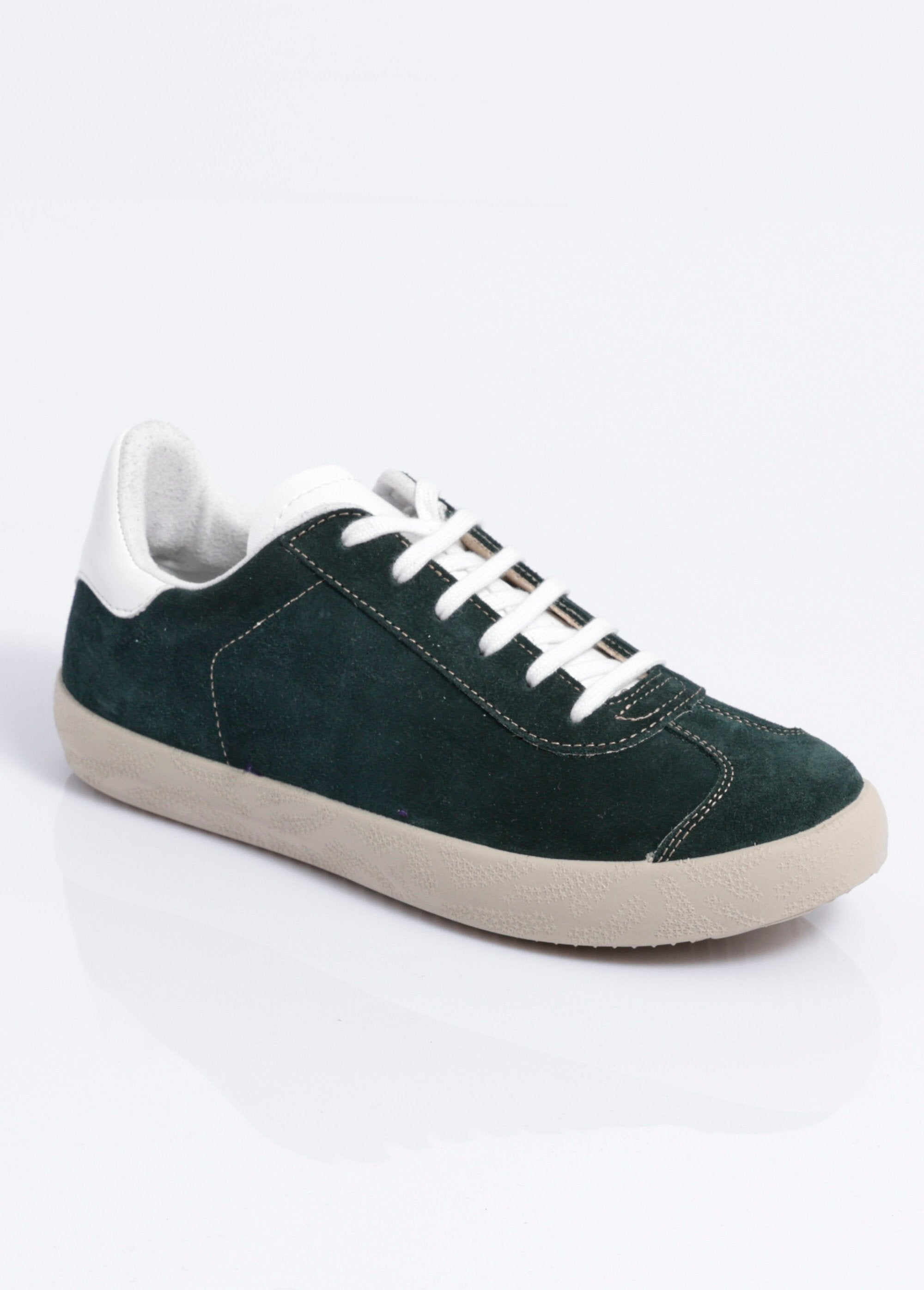 Baskets_unies_compensées_cuir_à_lacets_Vert_FA1_slim