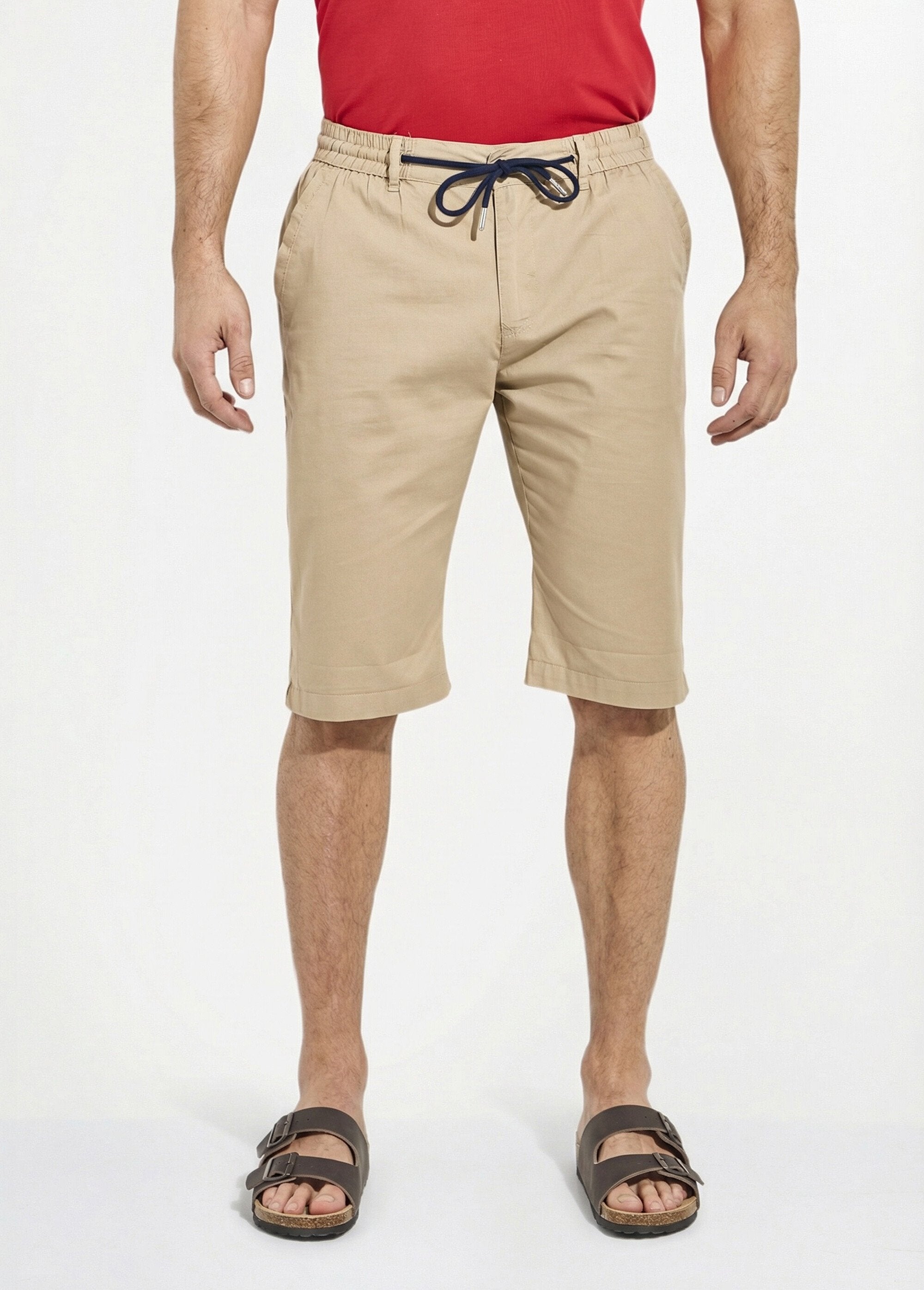 Bermuda_coton_ceinture_élastiquée_-_lot_de_2_Marine_et_beige_FA1_slim