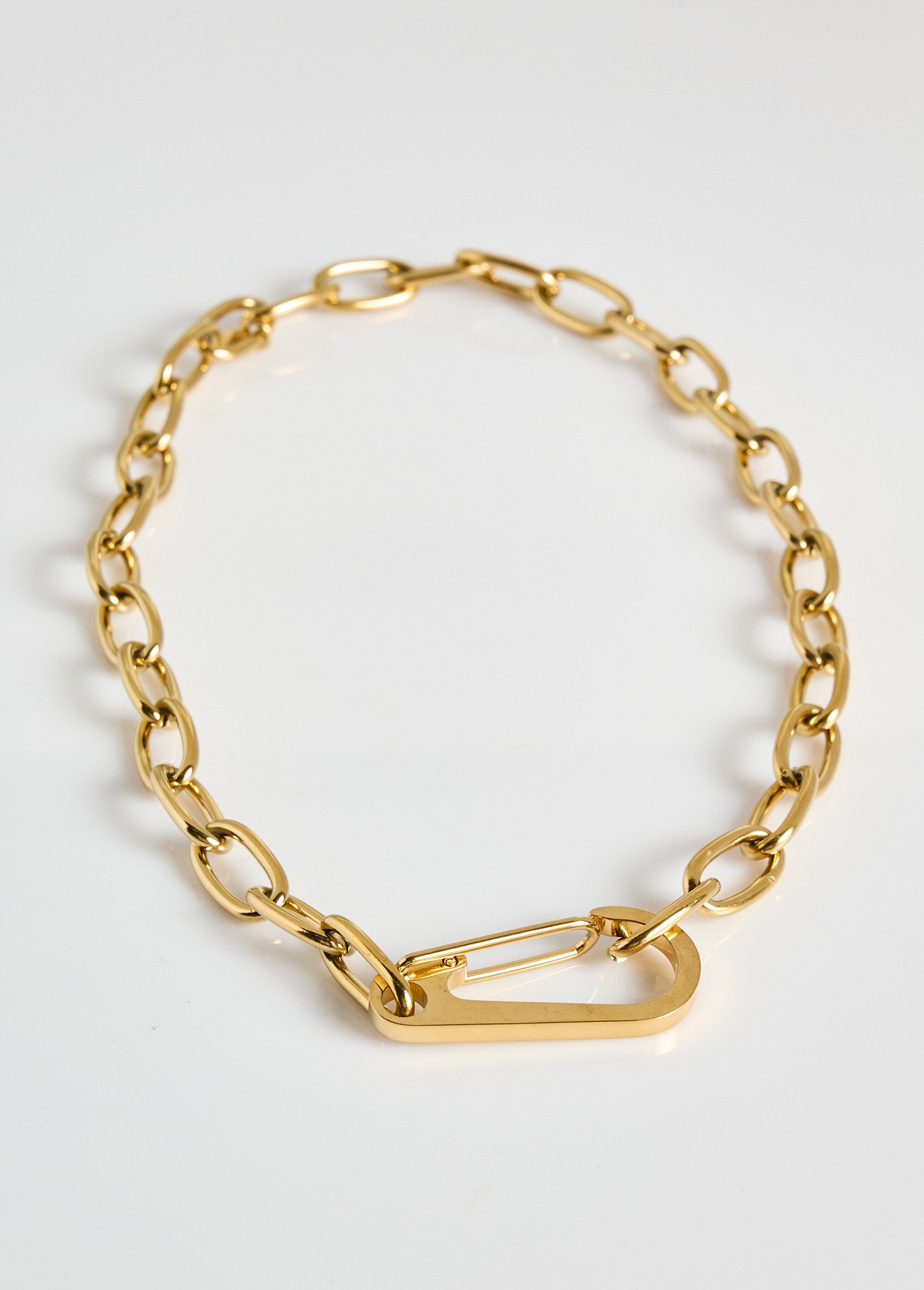 Pulsera_de_cadena_de_eslabones_de_acero_inoxidable_con_mosquetón_Dorado_FA1_slim