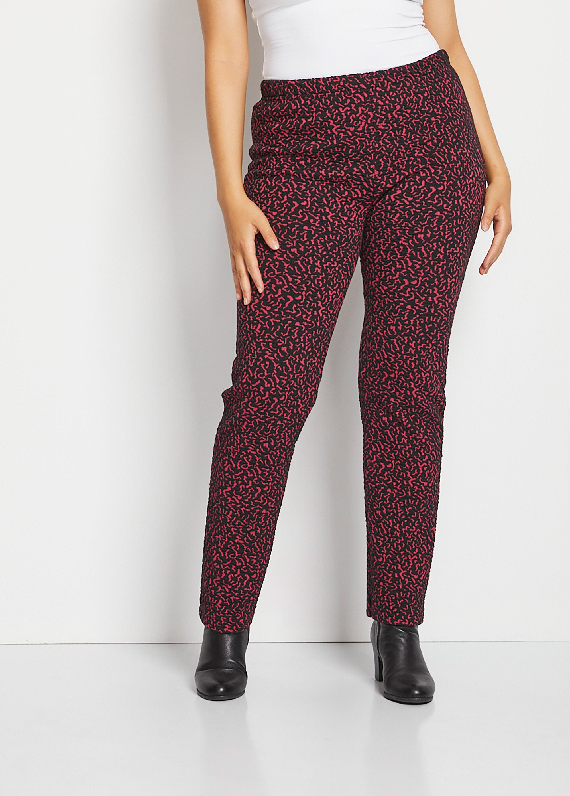 Leggings_elásticos_lisos_o_bicolores_con_cintura_elástica_frambuesa_y_negro_FA1_curvy