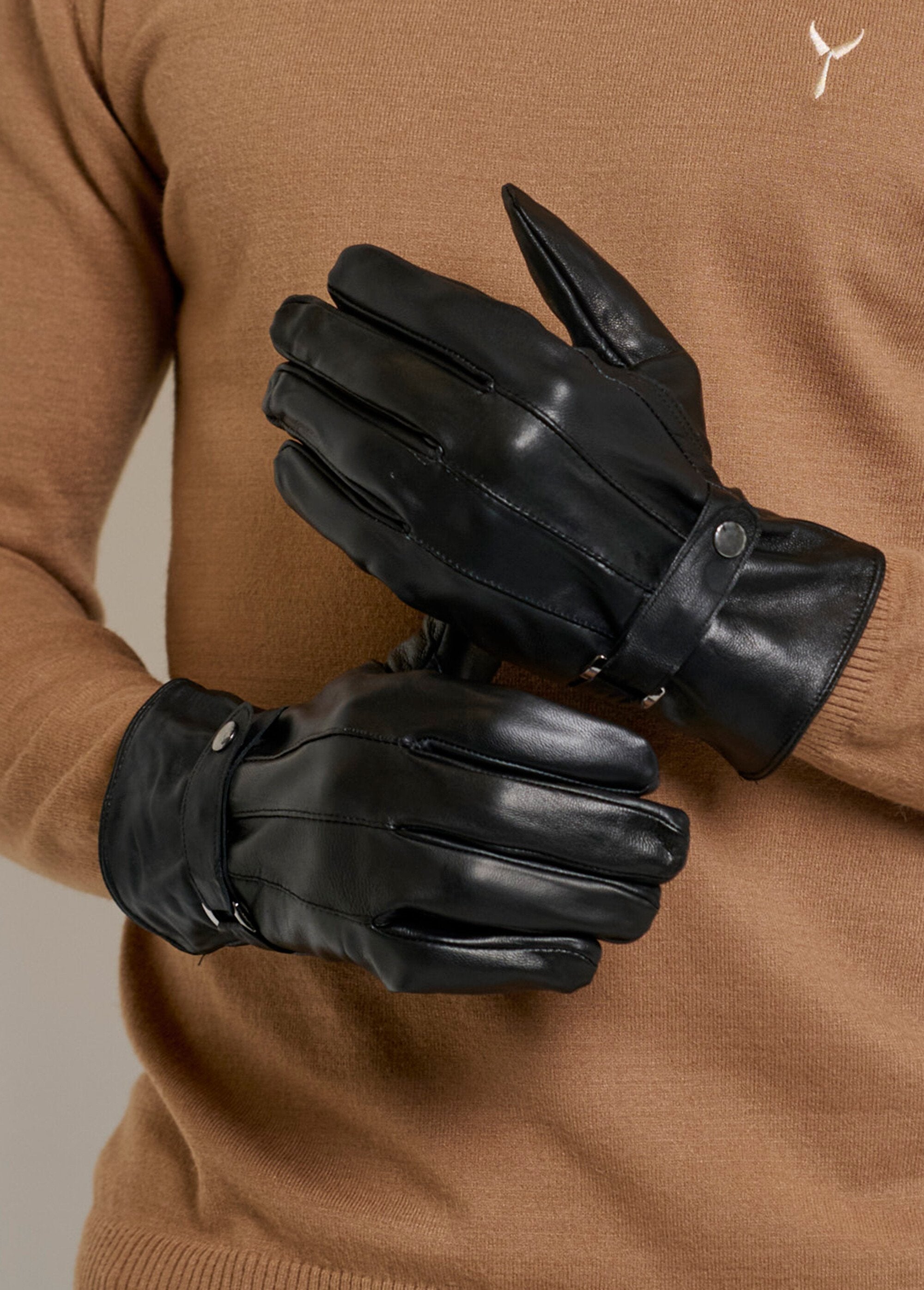 Guantes_de_piel_para_hombre_con_lengüeta_en_la_muñeca_Noir_DE1_slim