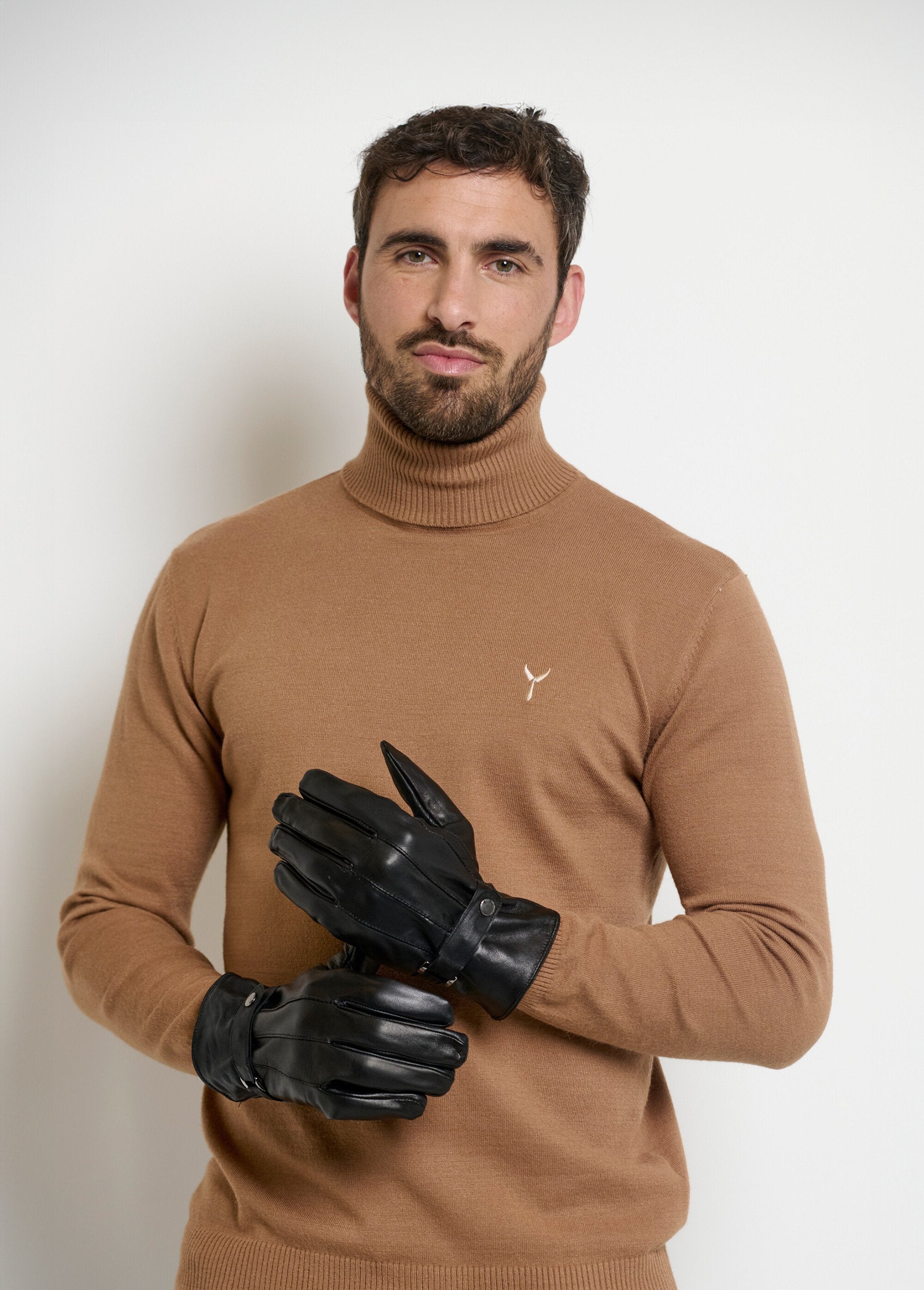 Guantes_de_piel_para_hombre_con_lengüeta_en_la_muñeca_Noir_FA1_slim