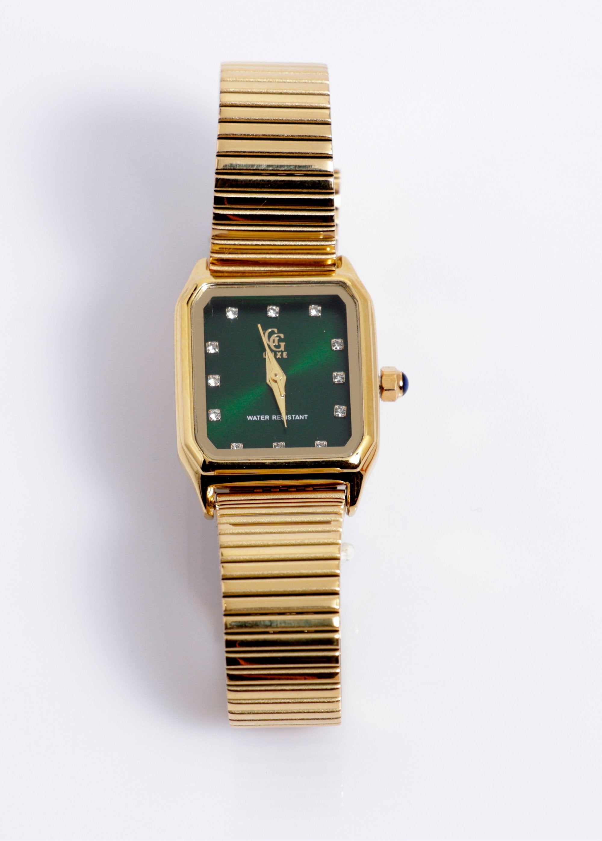 Reloj_joya_con_pulsera_de_malla_acanalada_Verde_dorado_FA1_slim