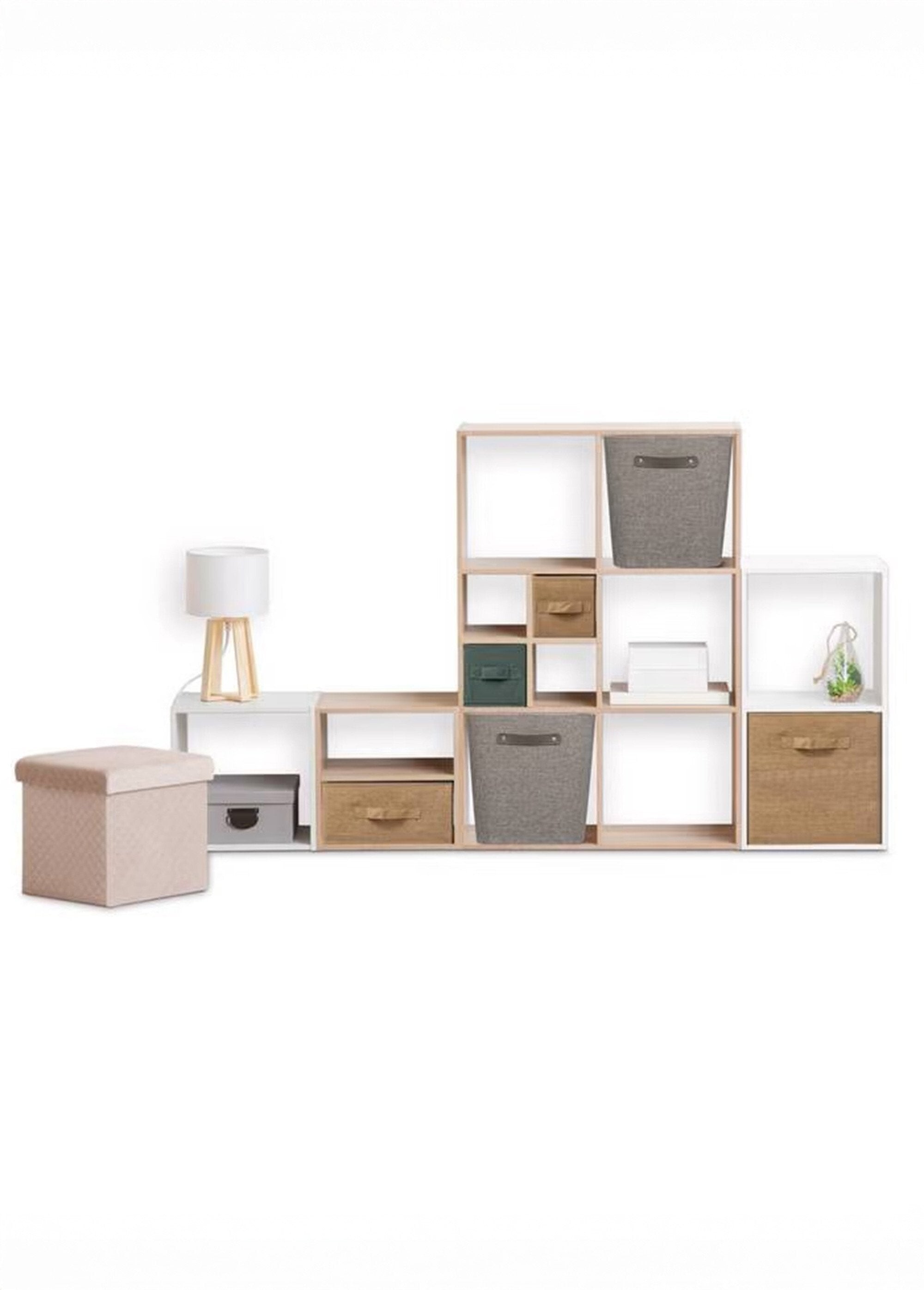 Panier_rangement_tissu,_poignée_métal_Gris_SF1_slim