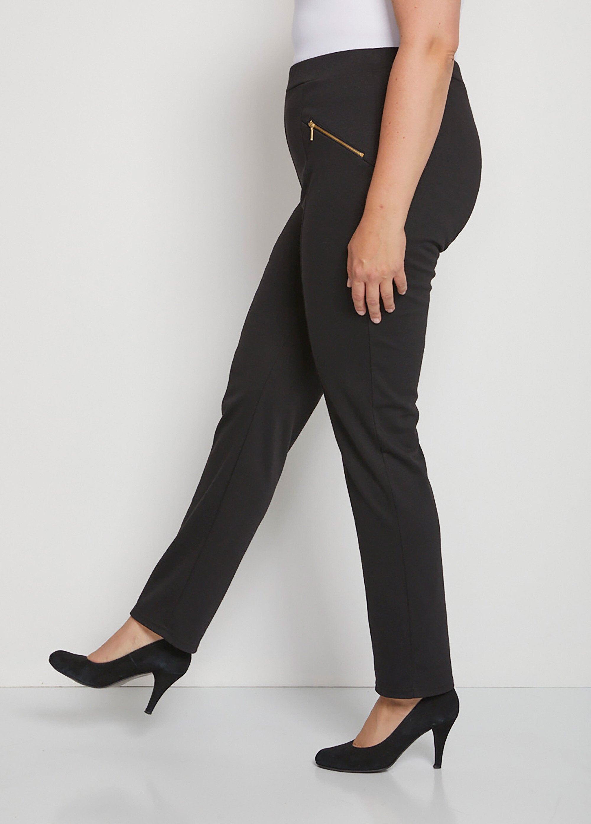 Milano_pantalones_rectos_de_malla_con_cintura_elástica_Negro_DR1_curvy