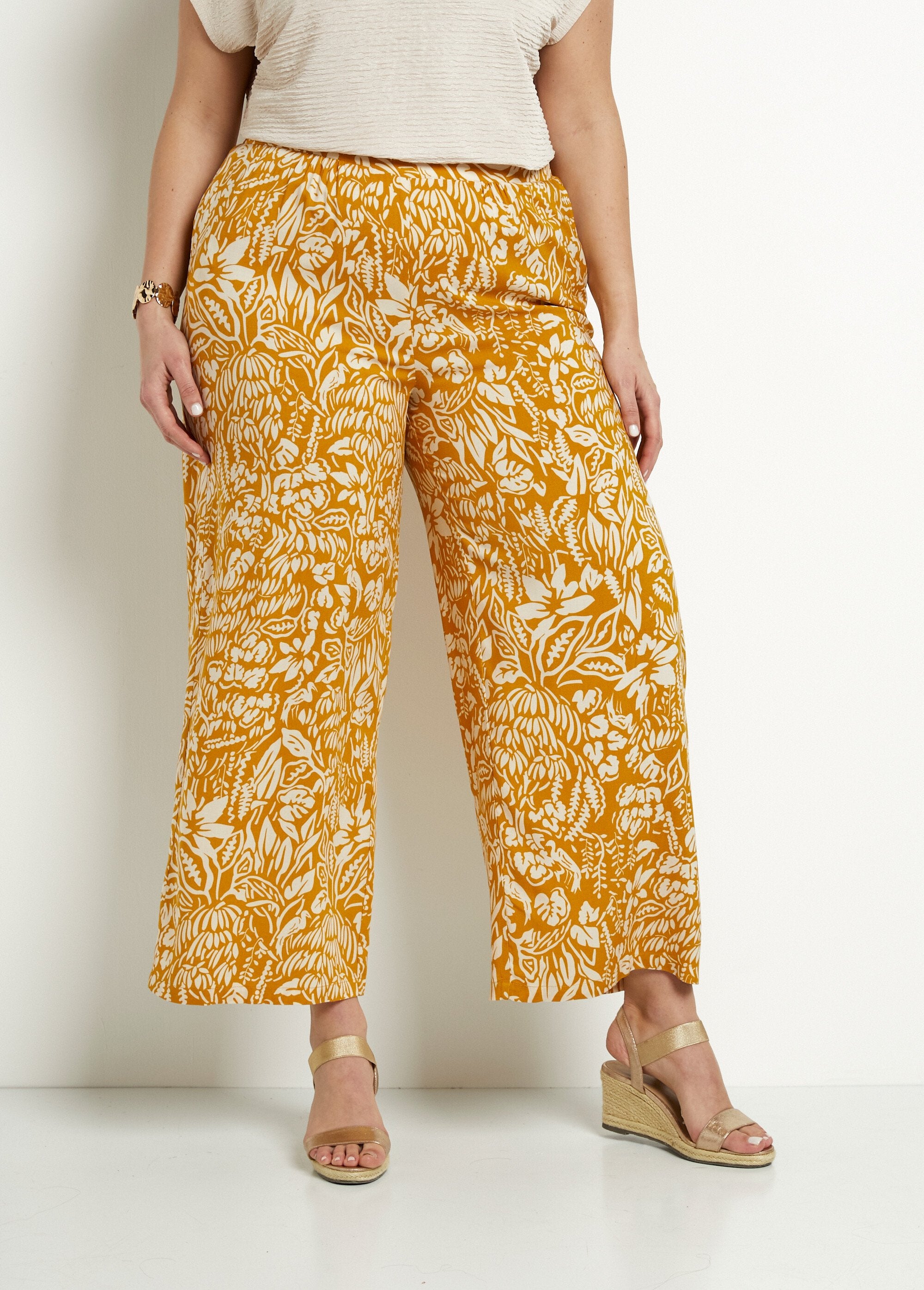 Pantalón_ancho_con_cintura_elástica_floral_o_liso_Amarillo_y_crudo_FA1_curvy