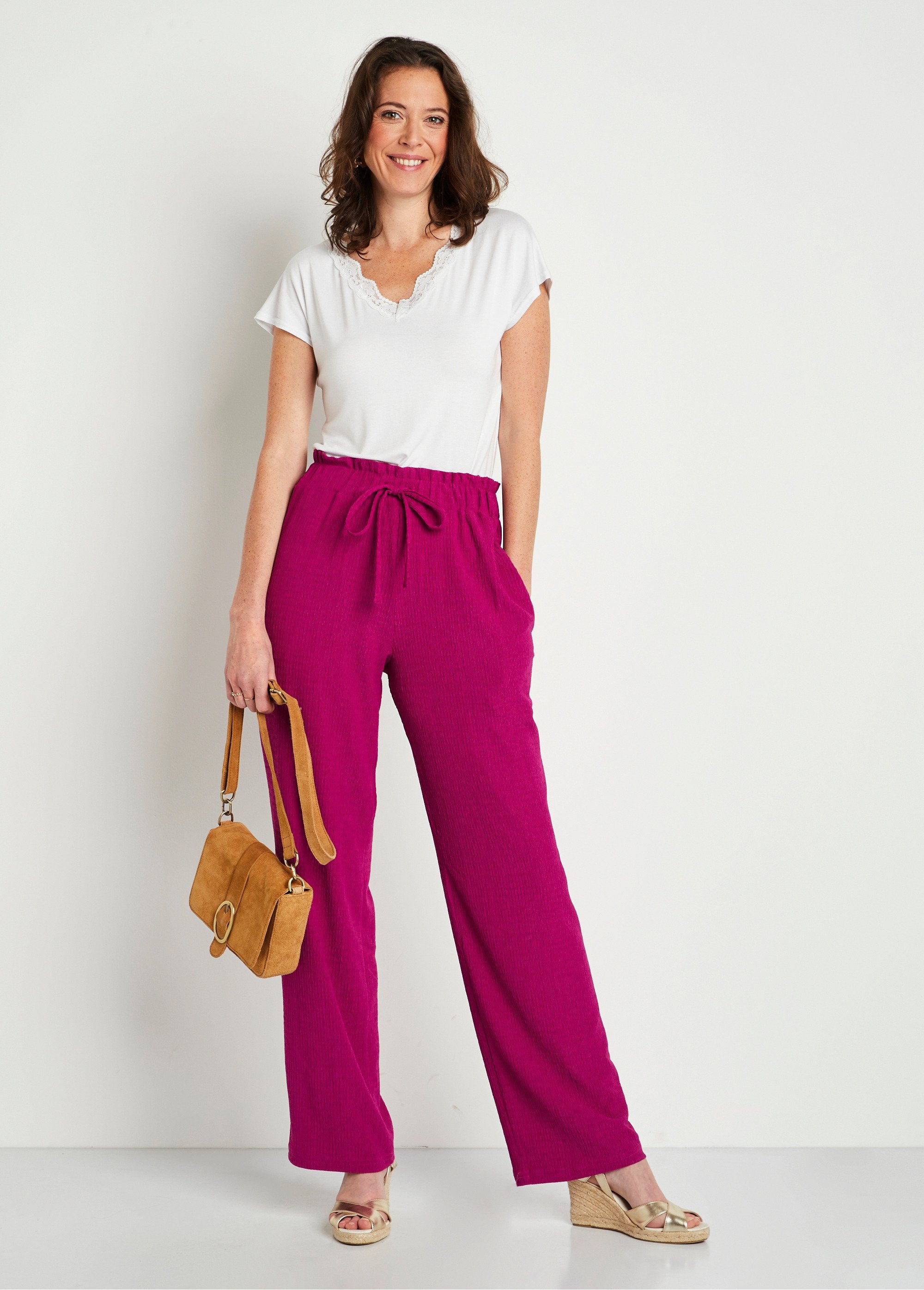 Pantalón_punto_cintura_ancha_elástica_Fucsia_SF1_slim