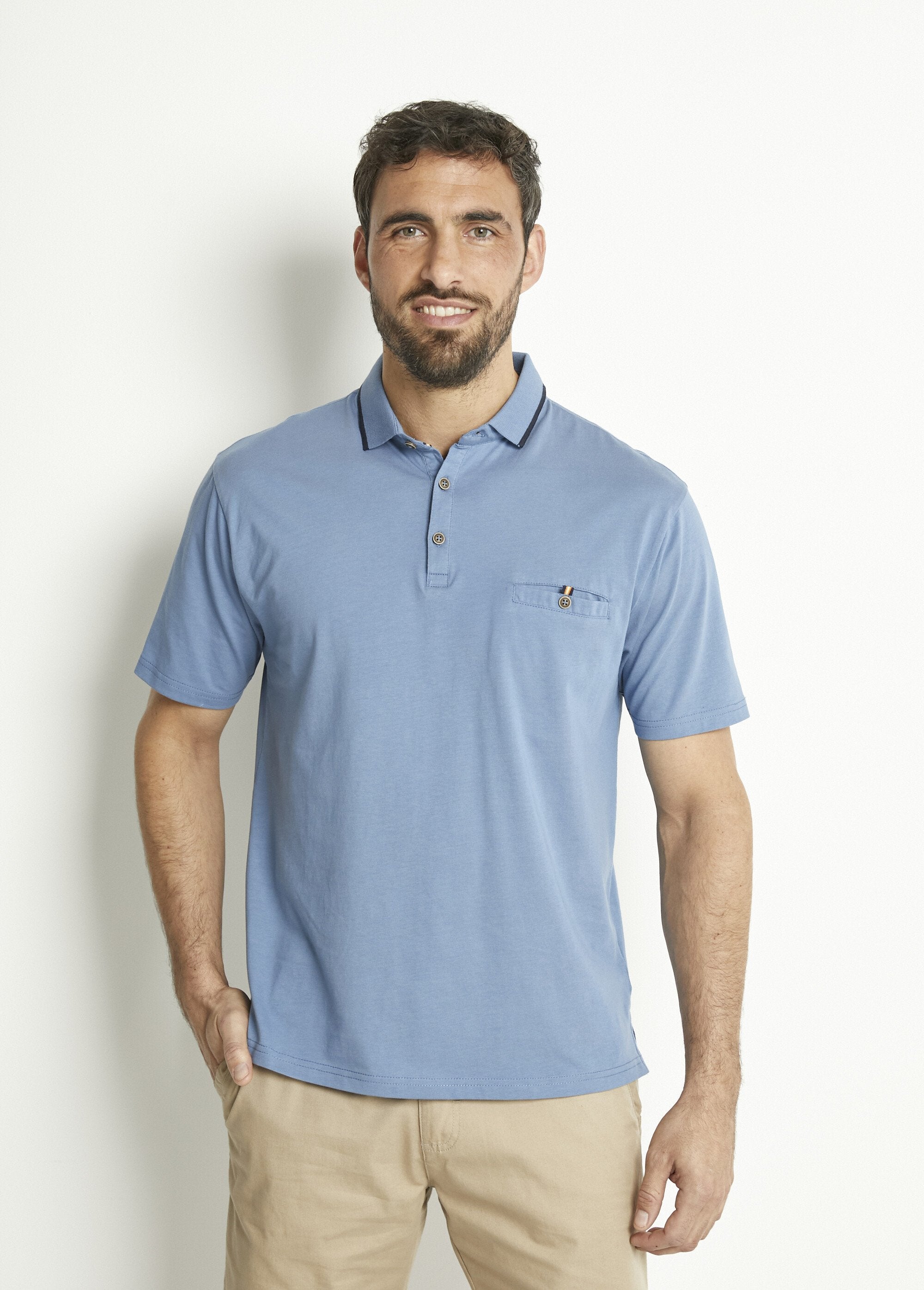 Polo_de_punto_liso_con_cuello_de_algodón_bicolor_Índigo_FA1_slim