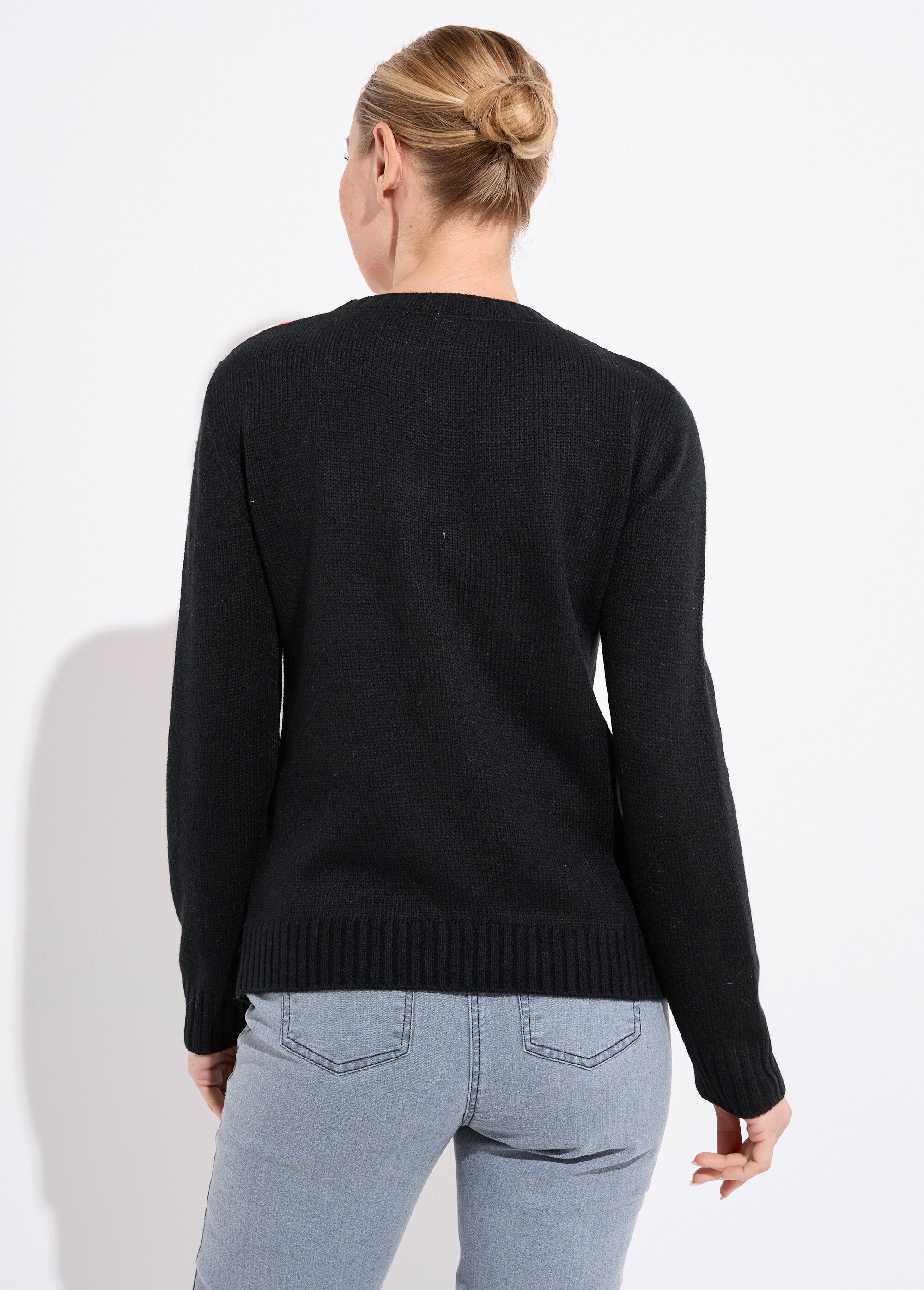 Pull_chaud_col_rond_jacquard_graphique_Noir_et_rose_DO1_slim