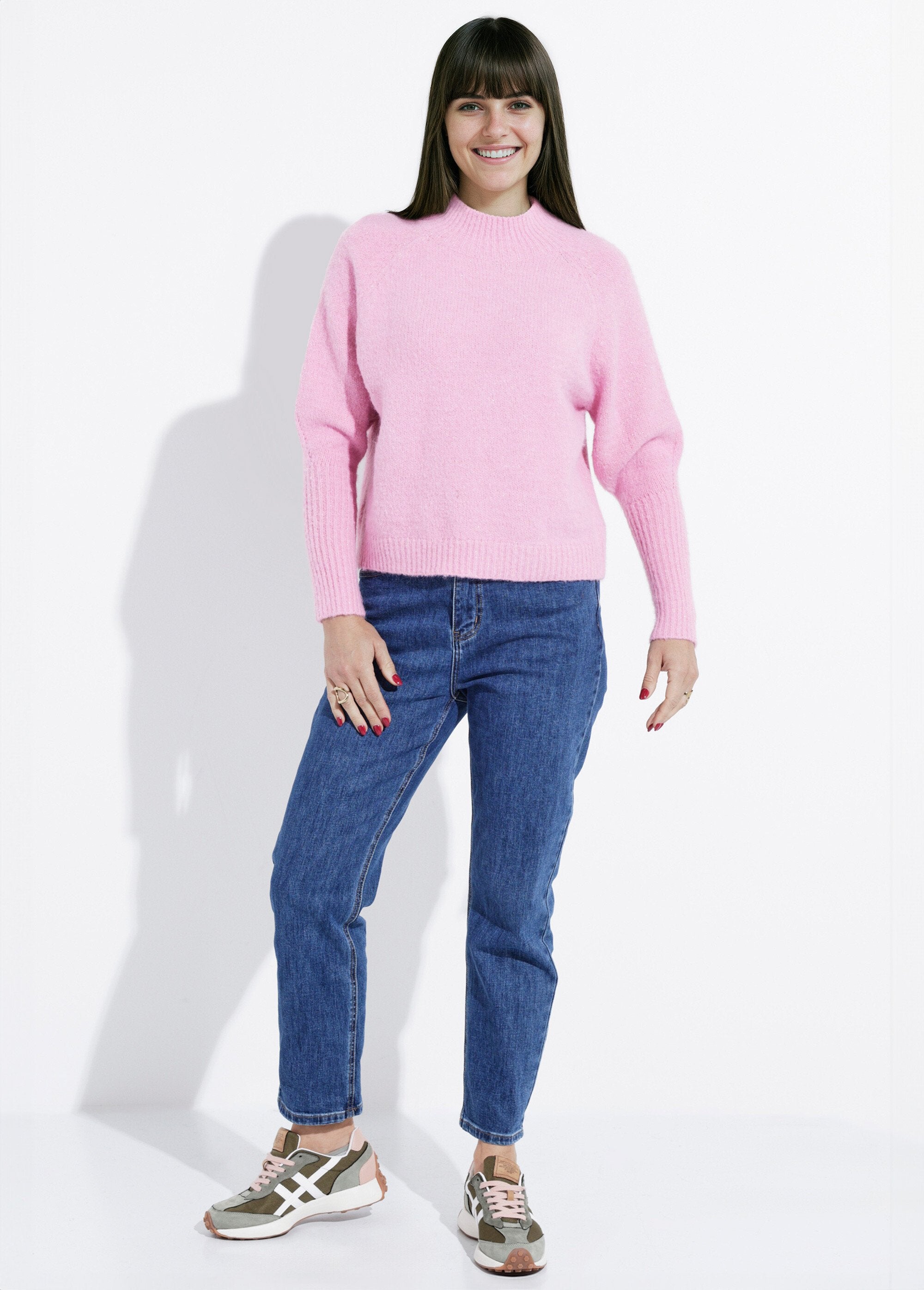 Pull_col_montant_en_maille_brillante_Rose_SF1_slim