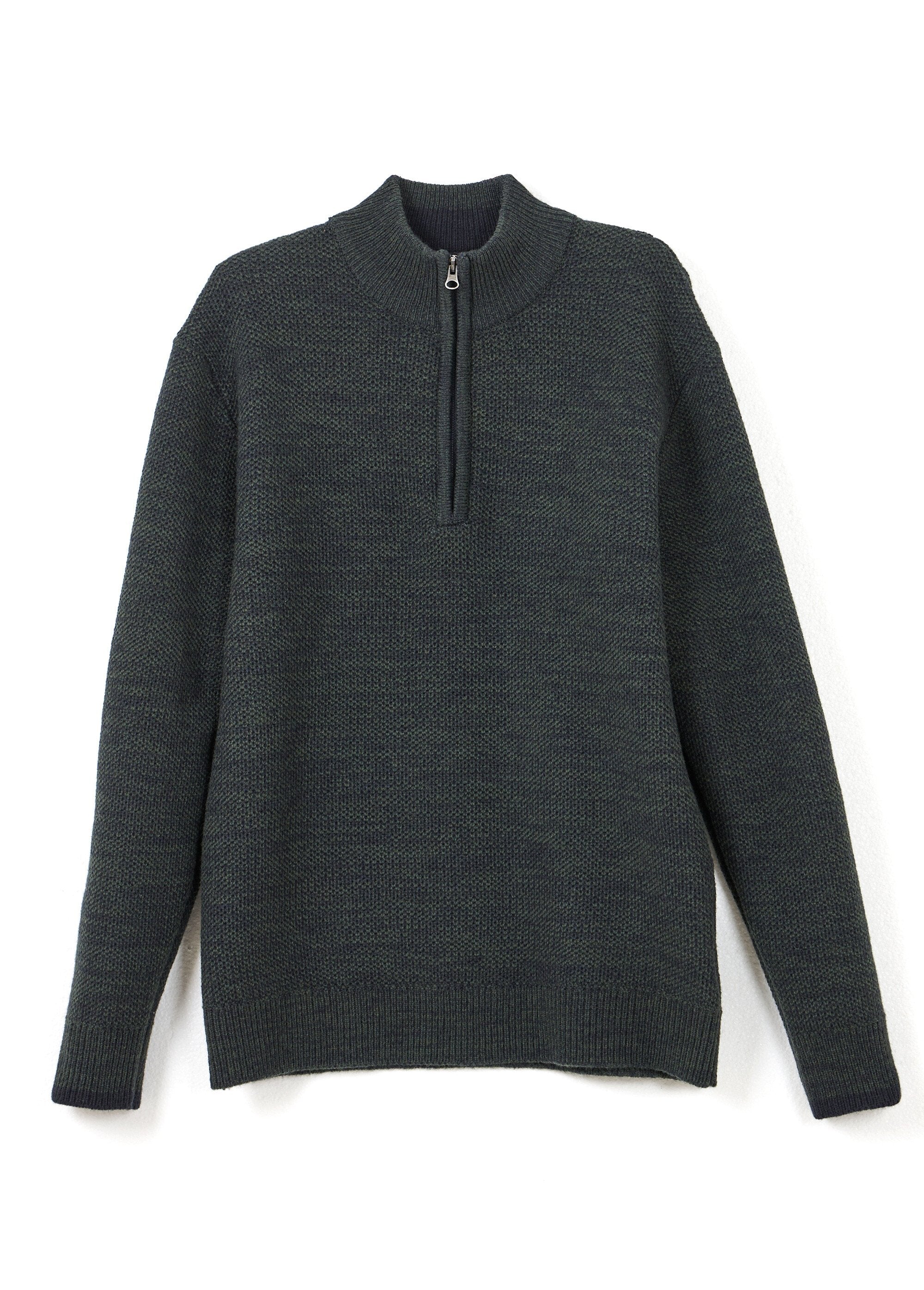 Suéter_de_cuello_alto_con_cremallera_en_punto_de_lana_jaspeada_Verde_AP1_slim