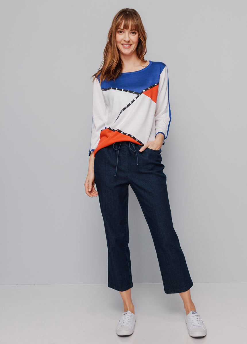 Jersey_de_manga_3/4_de_intarsia_Jacquard_azul_y_rojo_SF1_slim