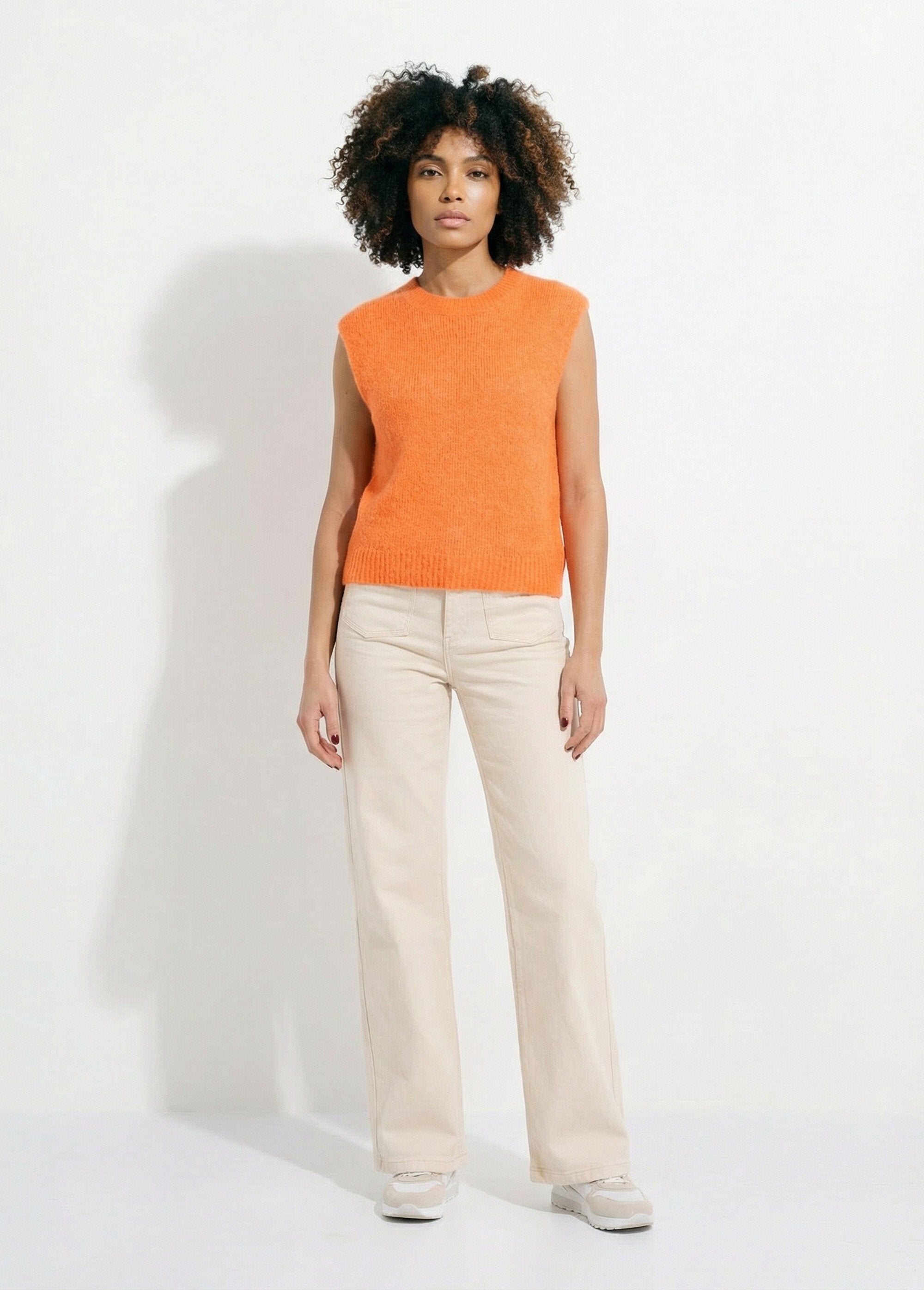 Pull_sans_manches_en_maille_avec_laine_Orange_vif_SF1_slim