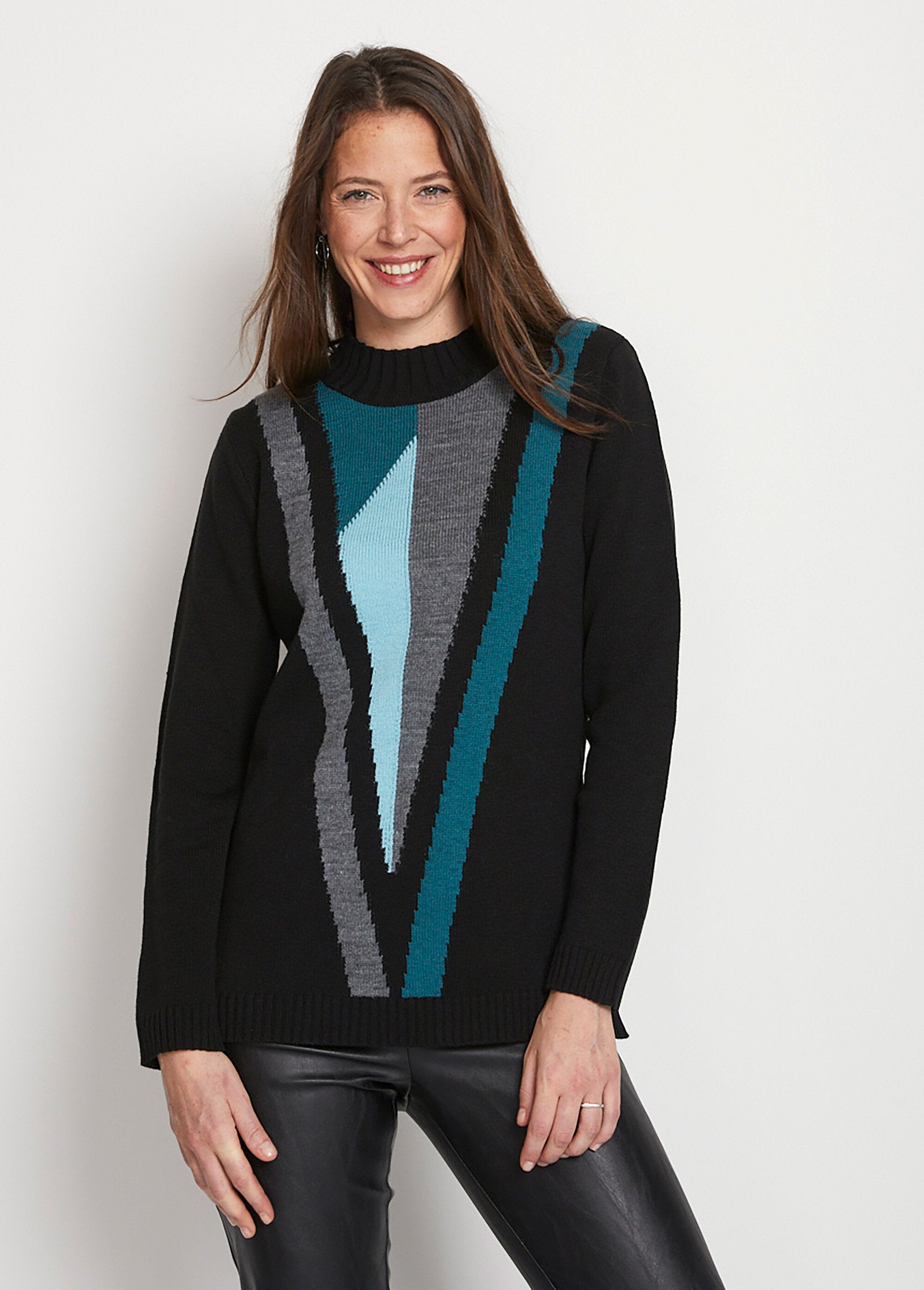 Jersey_túnica_de_jacquard_con_cuello_alto_Negro_y_verde_FA1_slim