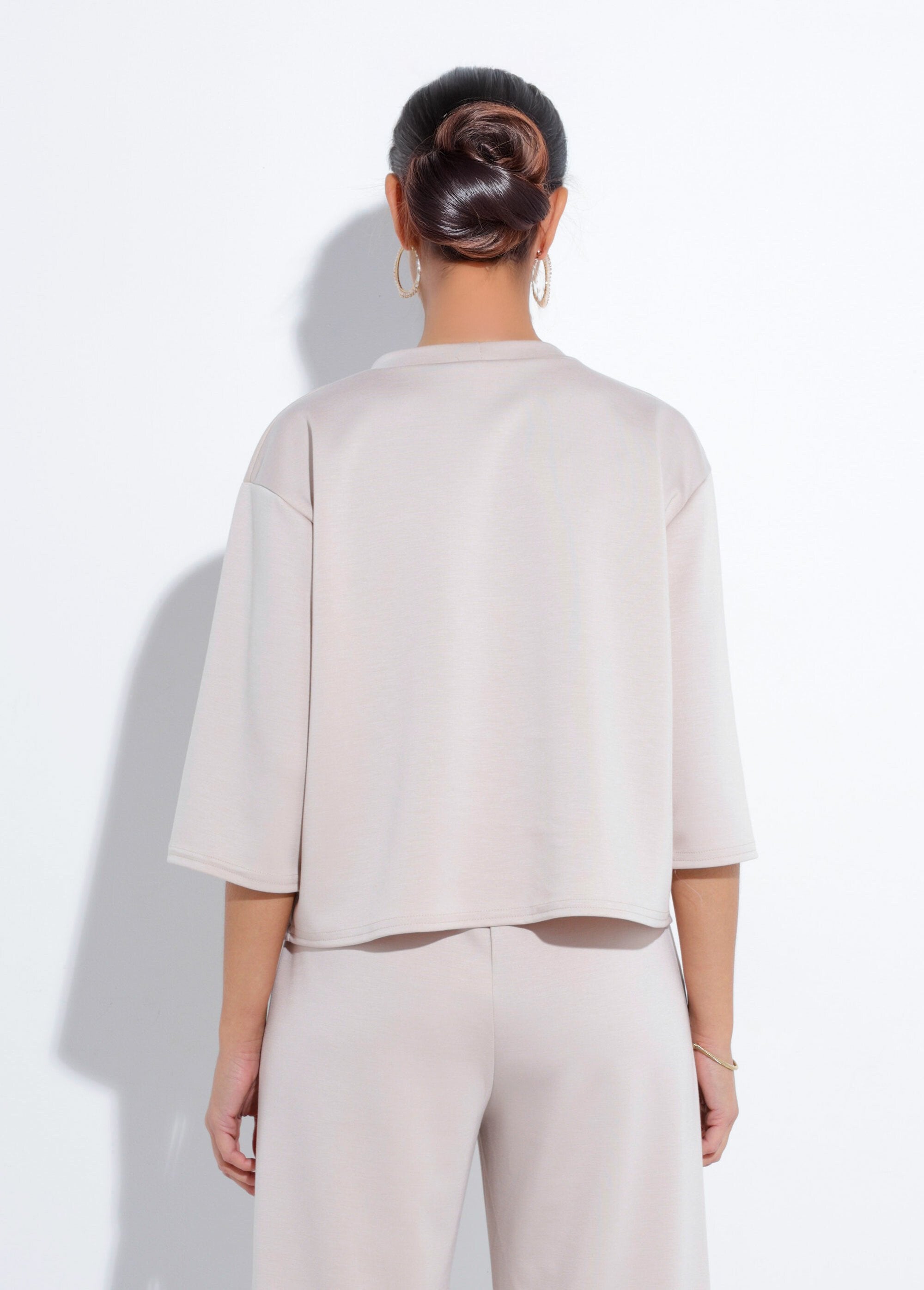 Sudadera_de_corte_cómodo_con_mangas_3/4_Beige_DO1_slim