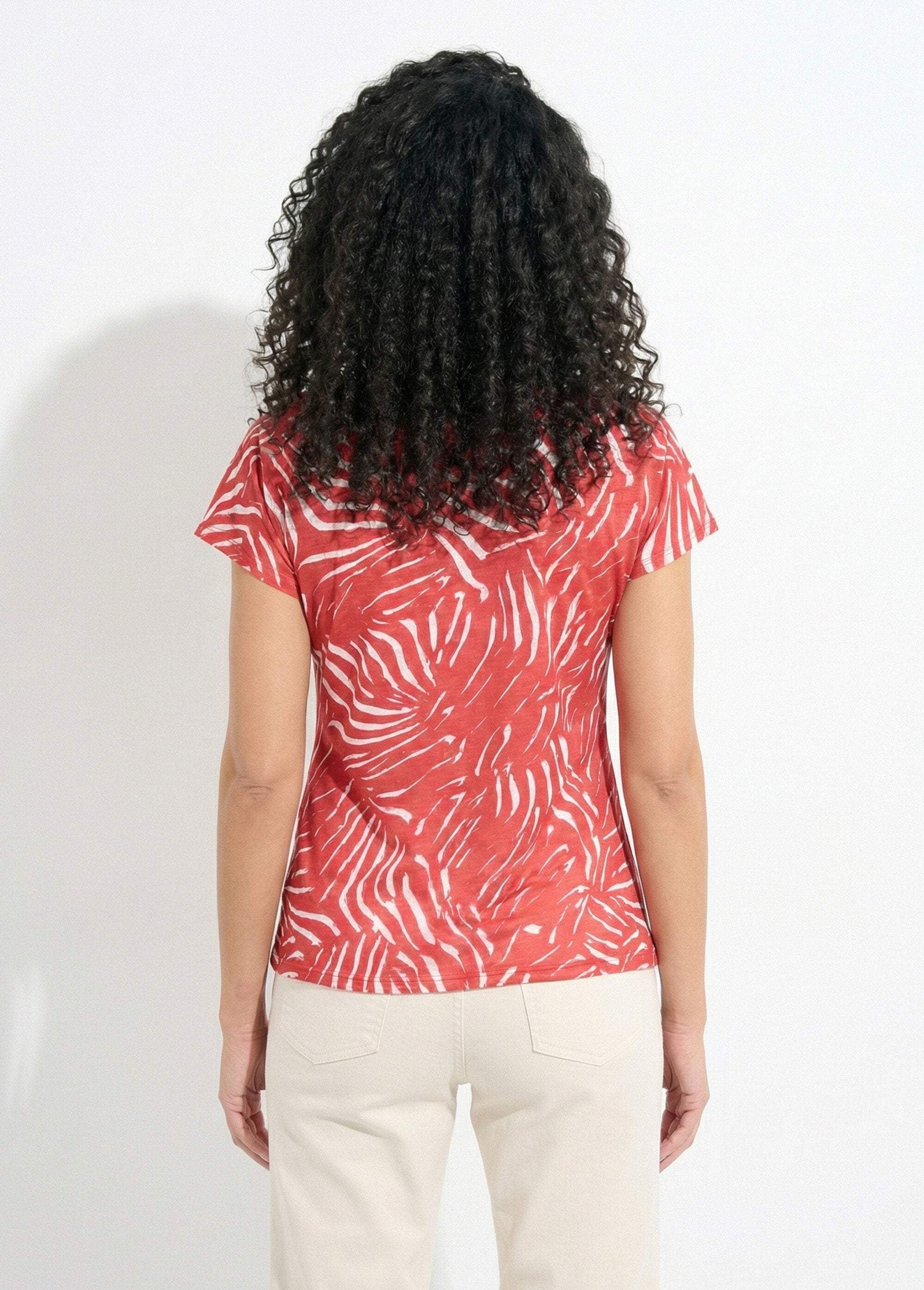 T-shirt_col_rond_manches_courtes_imprimé_Rouge_DO1_slim