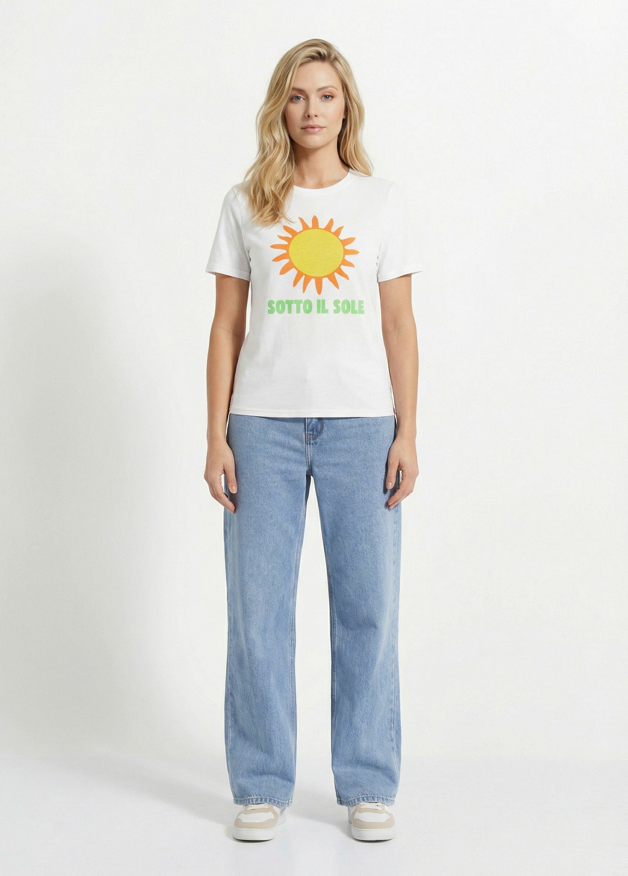 Camiseta_de_algodón_con_el_mensaje_"Sotto_il_Sole"_Blanco_SF1_slim