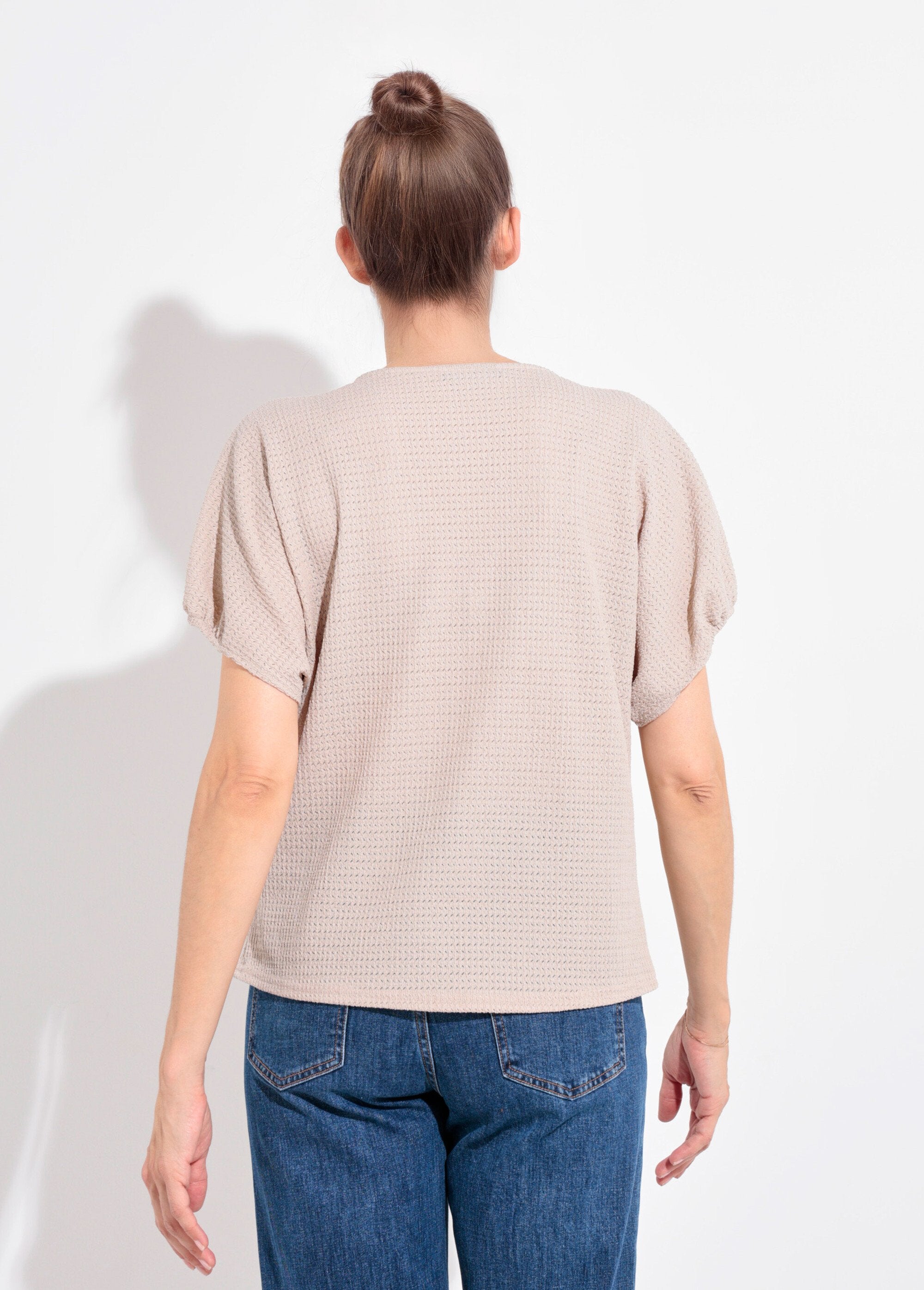 T-shirt_texturé_avec_manches_élastiquées_Ficelle_DO1_slim