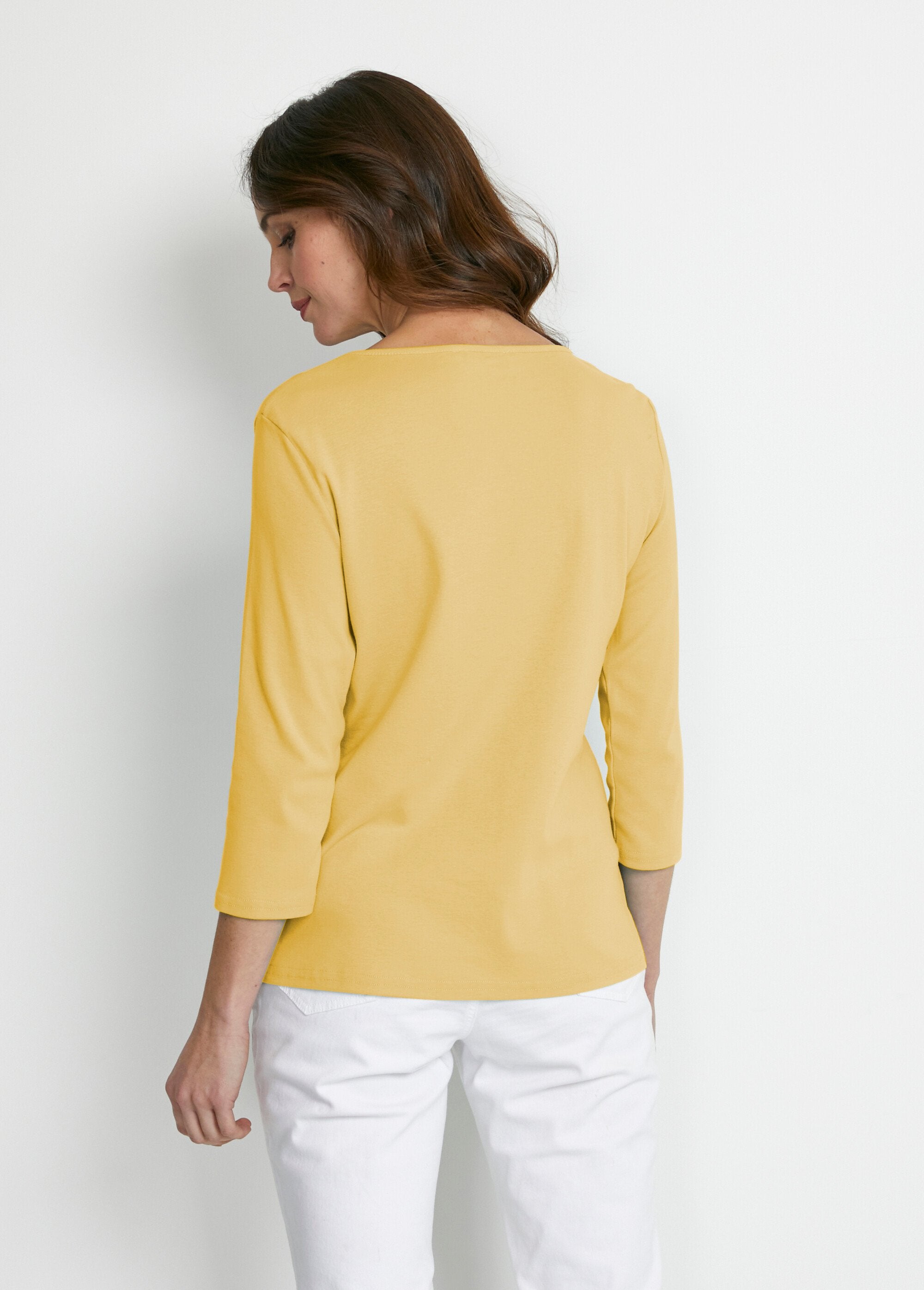 Camiseta_de_fantasía_con_tachuelas_y_manga_3/4_AMARILLO_DO1_slim